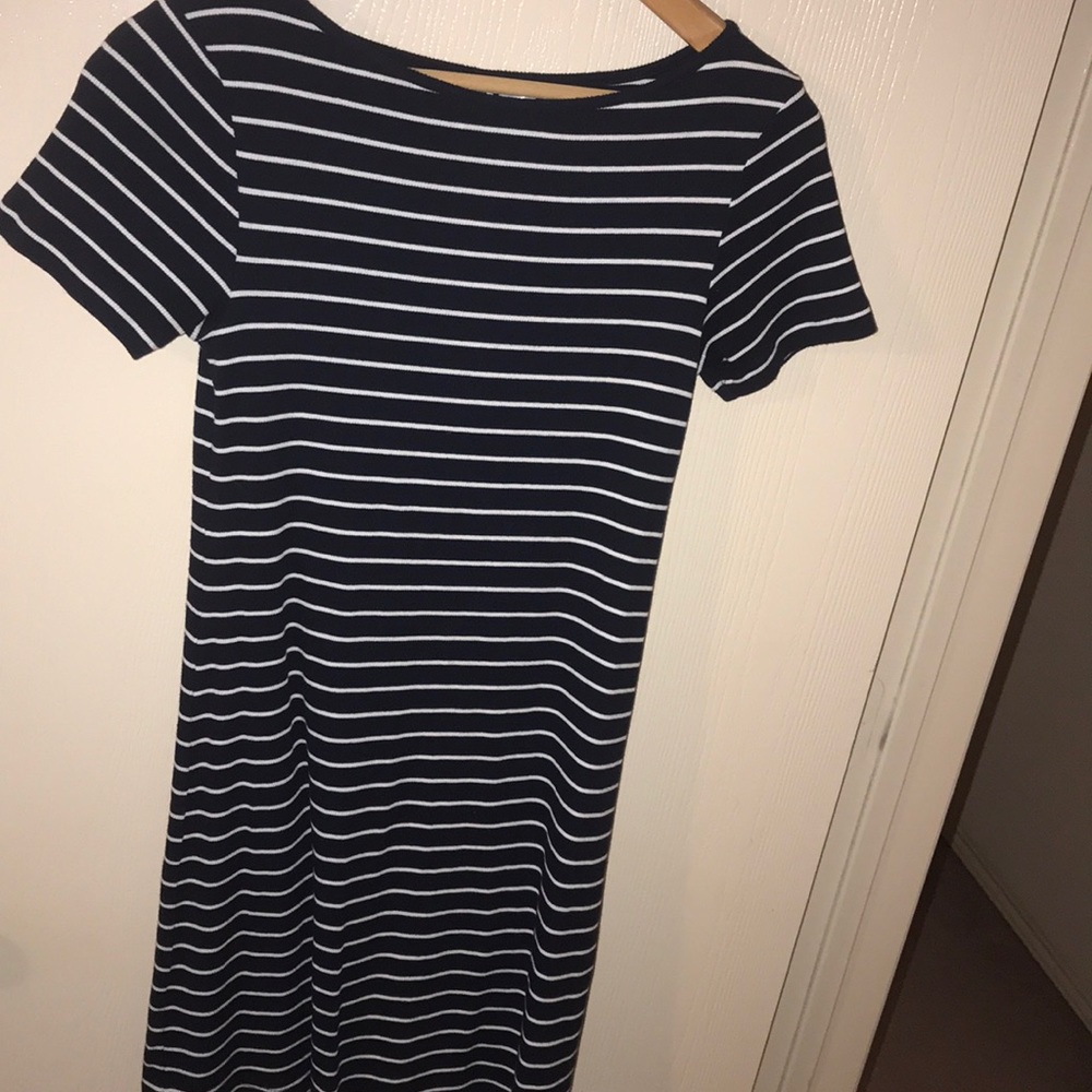 Striped T-shirt dress.